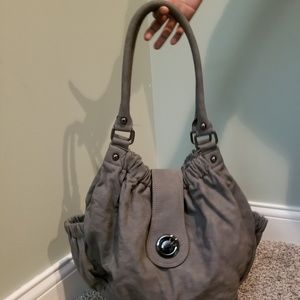 Gray Suede Handbag